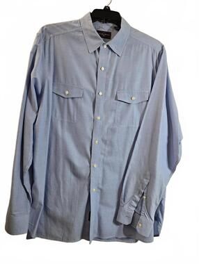 Black Brown 1826 Light Blue Long Sleeve Dress Shirt Size XXL